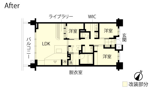 マンションリノベーション　改修後間取り図