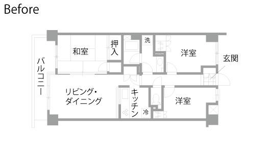 マンションリノベーション　既存間取り図