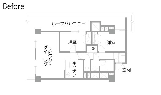 マンションリノベーション　既存間取り図