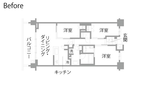 マンションリノベーション　既存間取り図