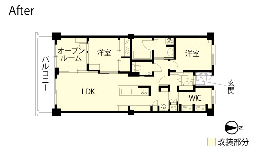 マンションリノベーション　改修後間取り図