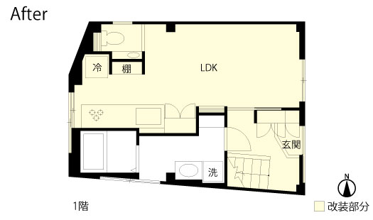 戸建てリノベーション　改修後間取り図