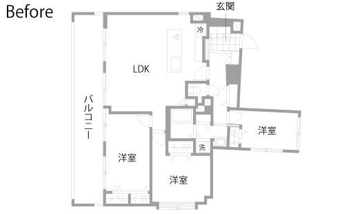 マンションリノベーション　既存間取り図