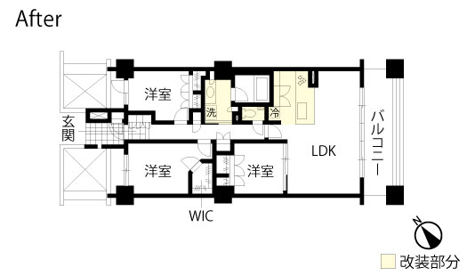 マンションリノベーション　改修後間取り図