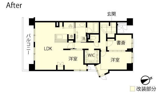 マンションリノベーション　改修後間取り図