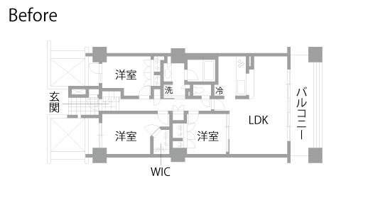 マンションリノベーション　既存間取り図