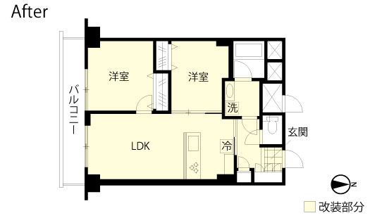 マンションリノベーション　改修後間取り図