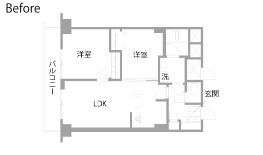 マンションリノベーション　既存間取り図