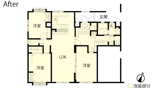 マンションリノベーション　改修後間取り図