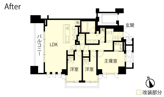 マンションリノベーション　改修後間取り図