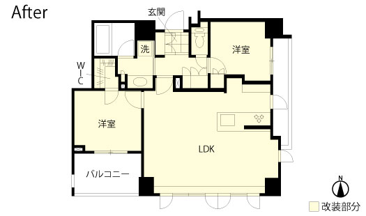 マンションリノベーション　改修後間取り図