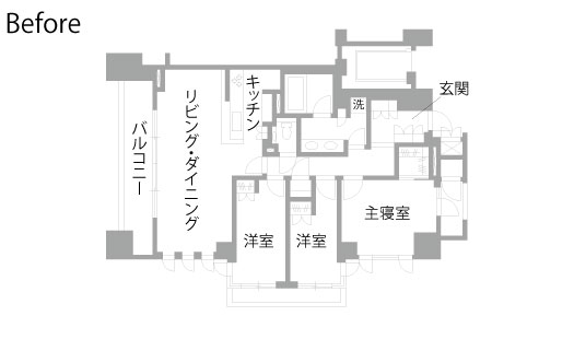 マンションリノベーション　既存間取り図