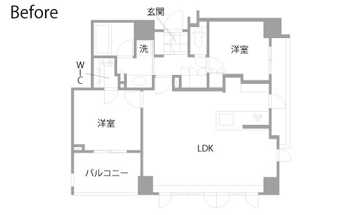 マンションリノベーション　既存間取り図