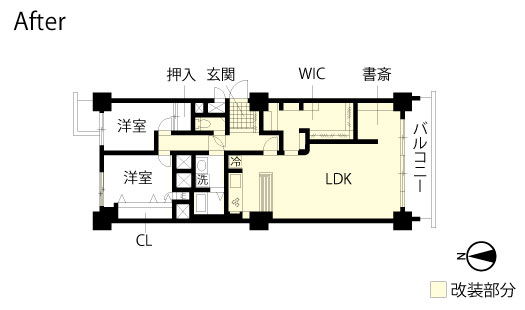 マンションリノベーション　改修後間取り図